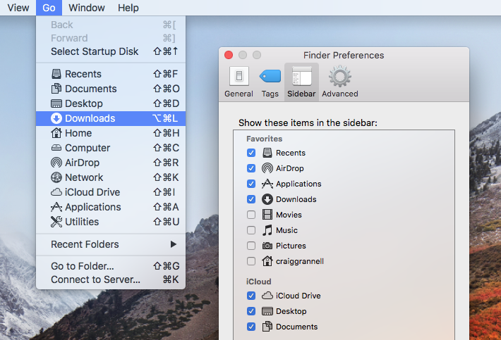 Mac how to put download folder in dock